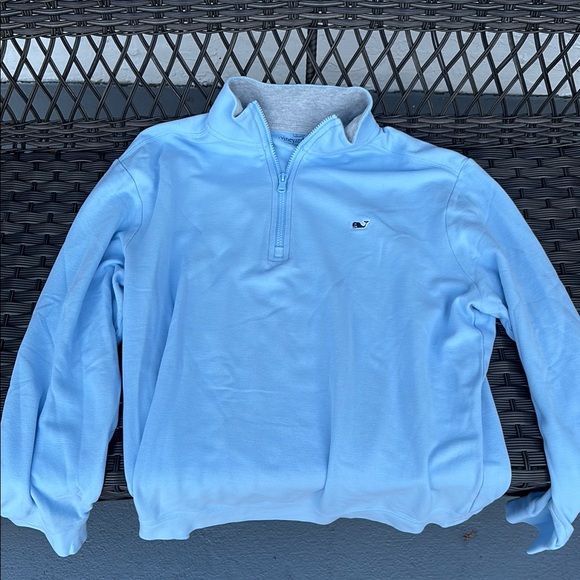 Men’s Vineyard Vines Light Blue Quarter-Zip Pullover, Medium - Picture 3 of 3